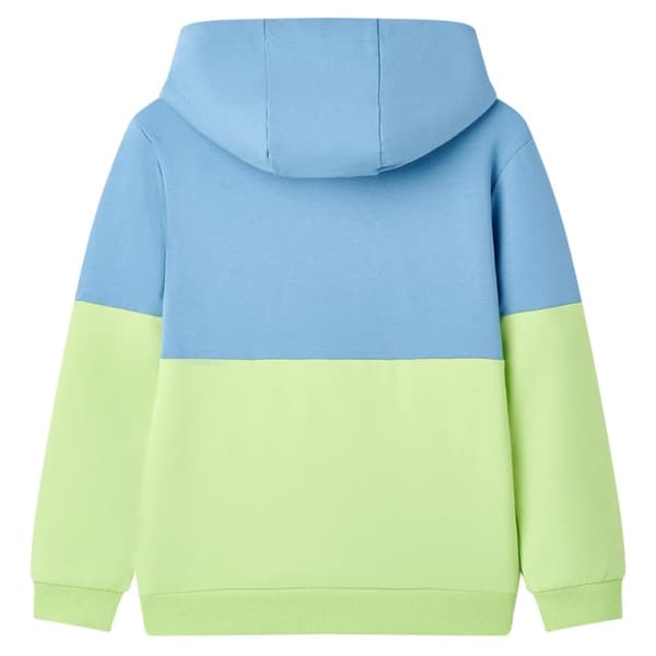 Barnhoodie blå och mjuk gul 104