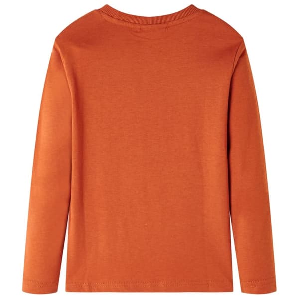 T-shirt med långa ärmar för barn ljusorange 128
