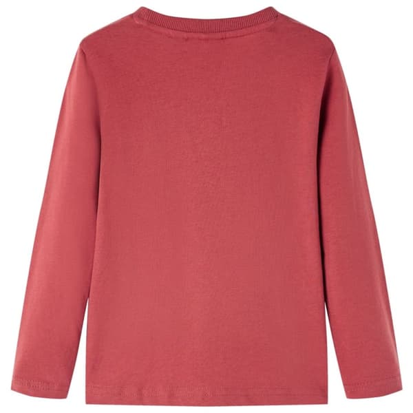 T-shirt med långa ärmar för barn ljusröd 104