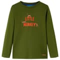 Miniatyrbild 1 av 2: T-shirt med långa ärmar för barn mörk khaki 128