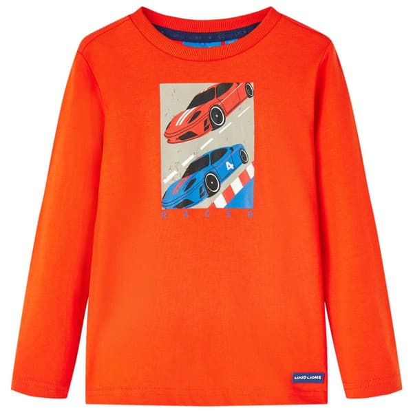 T-shirt med långa ärmar för barn stark orange 104