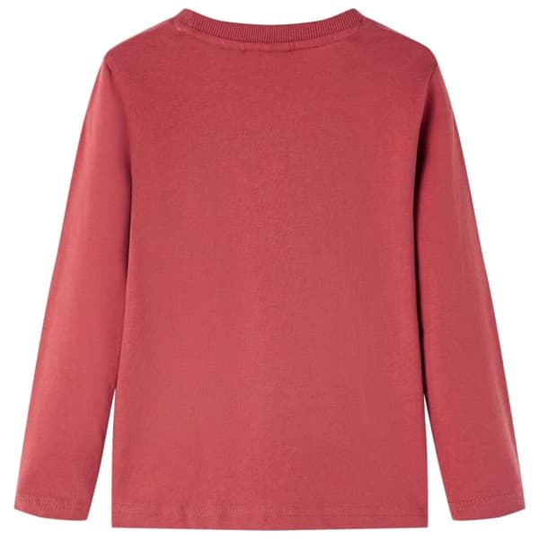T-shirt med långa ärmar för barn ljusröd 116