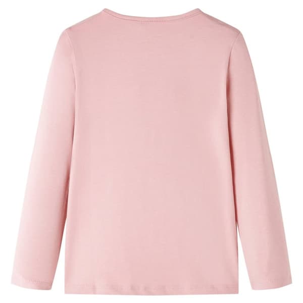 T-shirt med långa ärmar för barn ljusrosa 128