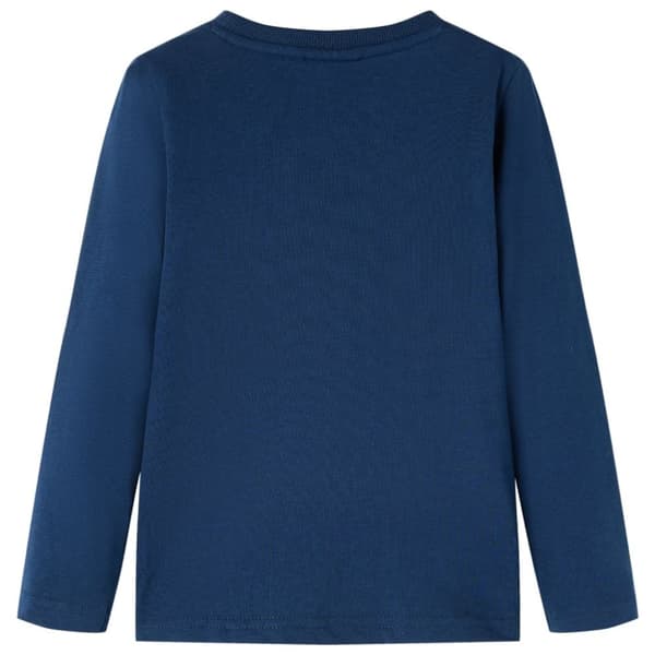 T-shirt med långa ärmar för barn marinblå 116