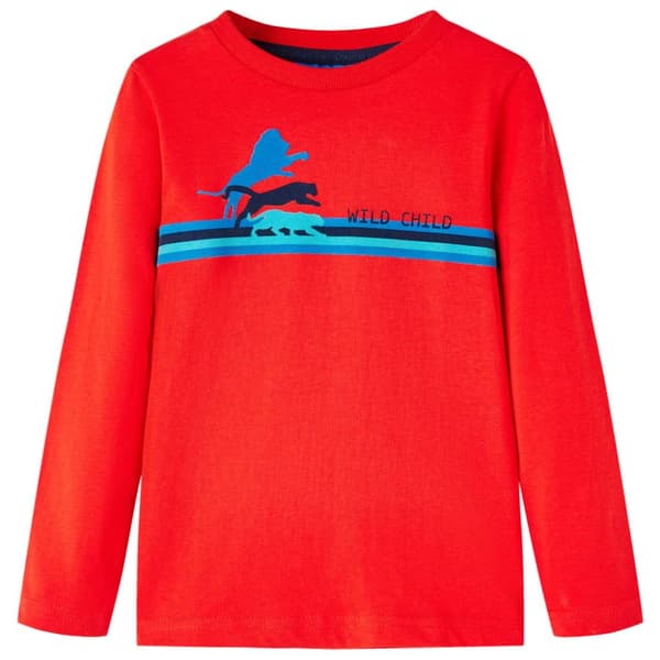 T-shirt med långa ärmar för barn röd 116