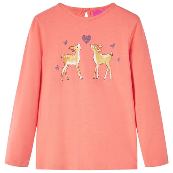 T-shirt med långa ärmar för barn korall 116