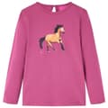Miniatyrbild 1 av 2: T-shirt med långa ärmar för barn hallonrosa 92