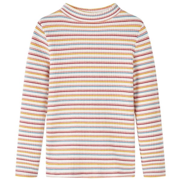 T-shirt med långa ärmar för barn polokrage ecru 128