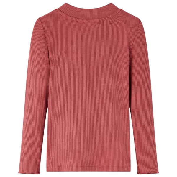 T-shirt med långa ärmar för barn polokrage ljusröd 116