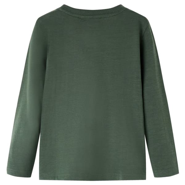 T-shirt med långa ärmar för barn mörkgrön 92
