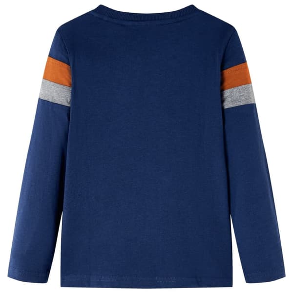 T-shirt med långa ärmar för barn marinblå 116