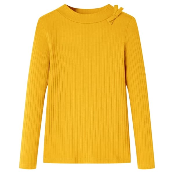 T-shirt med långa ärmar för barn ockra 104
