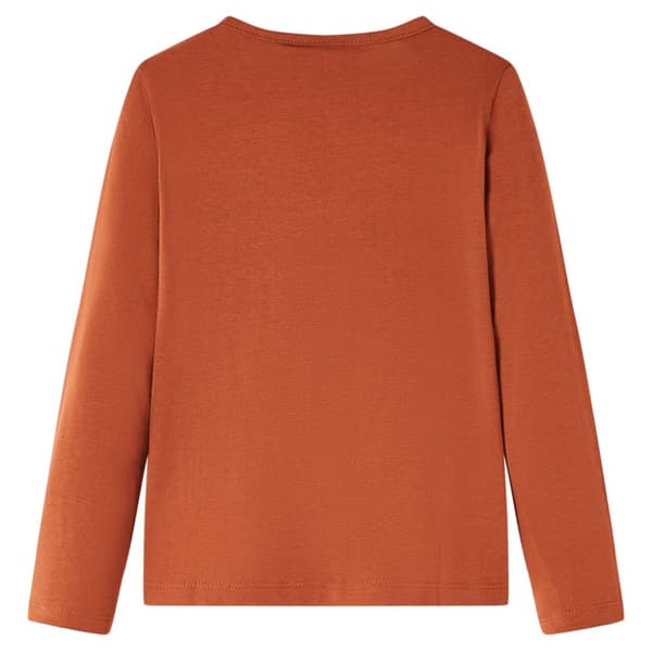 T-shirt med långa ärmar för barn konjaksbrun 140