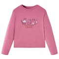 Miniatyrbild 1 av 2: T-shirt med långa ärmar för barn hallonrosa 104
