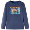 Miniatyrbild 1 av 2: T-shirt med långa ärmar för barn blå melange 128
