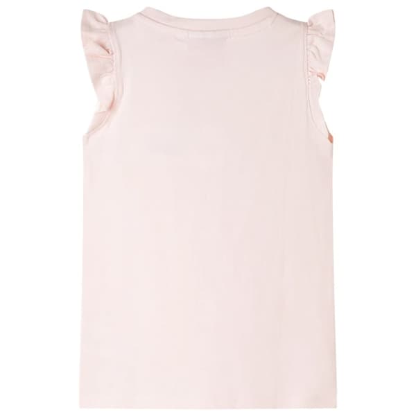T-shirt med volangärmar för barn mjuk rosa 116