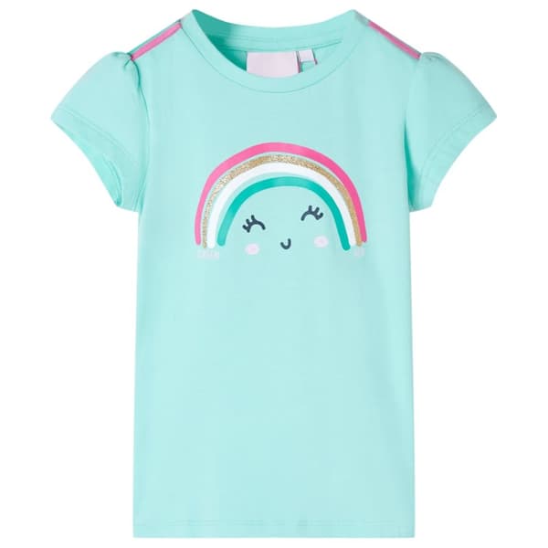 T-shirt för barn ljus mintgrön 140
