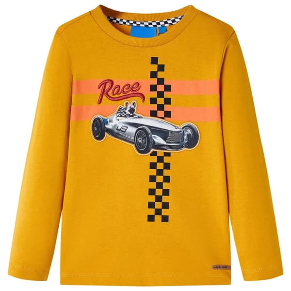 T-shirt med långa ärmar för barn ockra 116