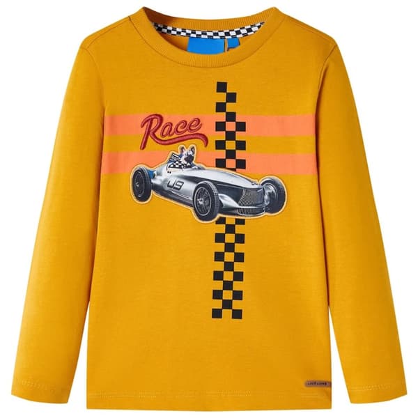 T-shirt med långa ärmar för barn ockra 92