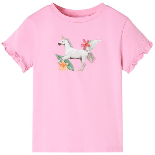 T-shirt med korta ärmar för barn ljus rosa 116