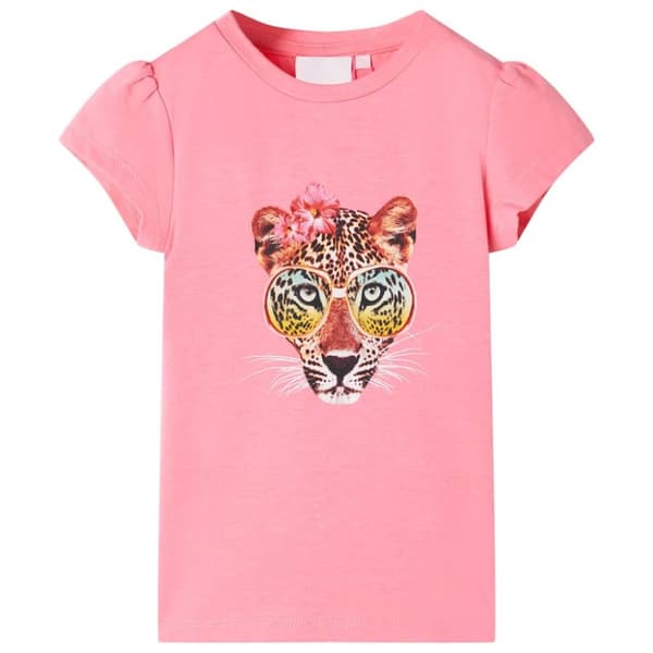 T-shirt för barn neonrosa 92