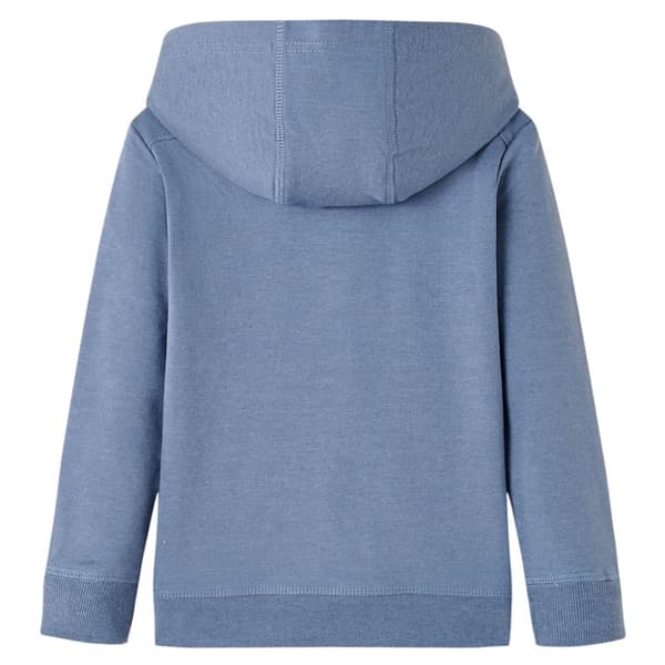 Barnhoodie blå melange 128
