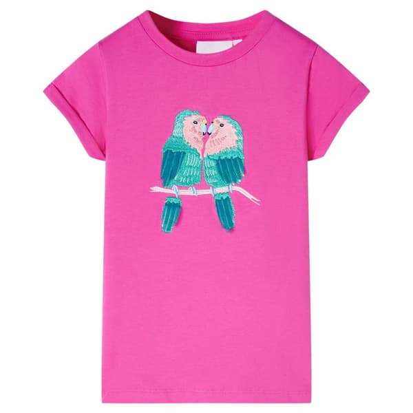 T-shirt för barn mörk rosa 104