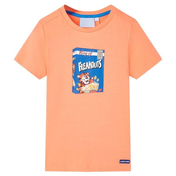 T-shirt med korta ärmar för barn neonorange 128