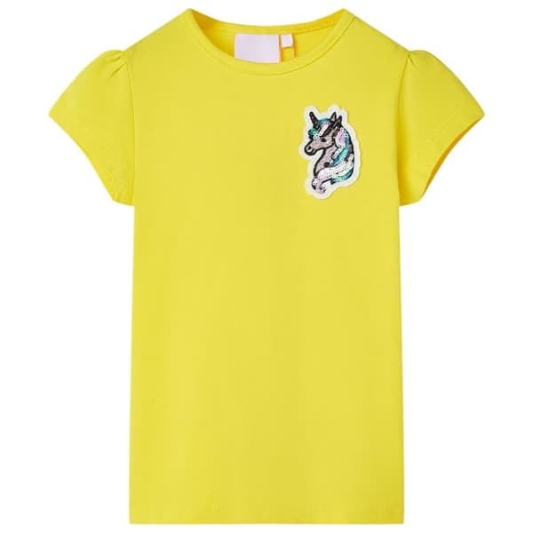T-shirt för barn stark gul 128