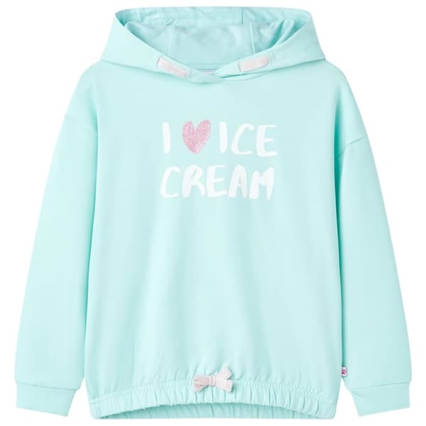 Barnhoodie ljus aqua 104