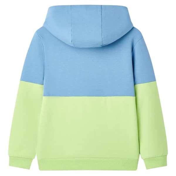 Barnhoodie blå och mjuk gul 116