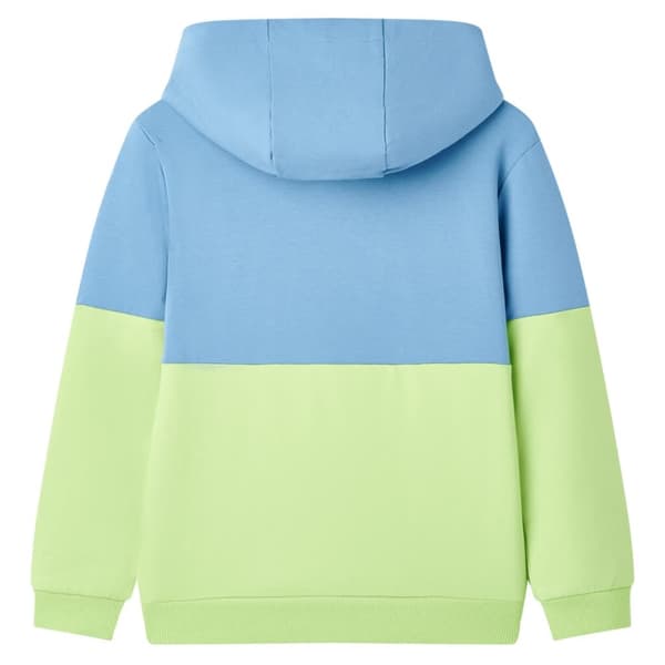 Barnhoodie blå och mjuk gul 92