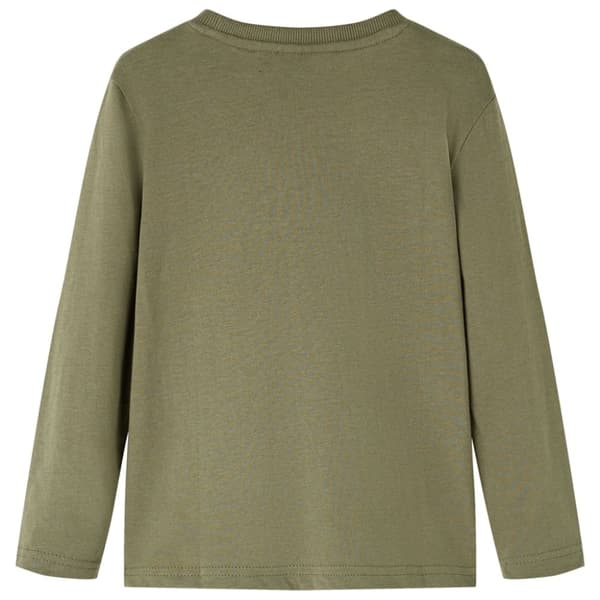 T-shirt med långa ärmar för barn khaki 116