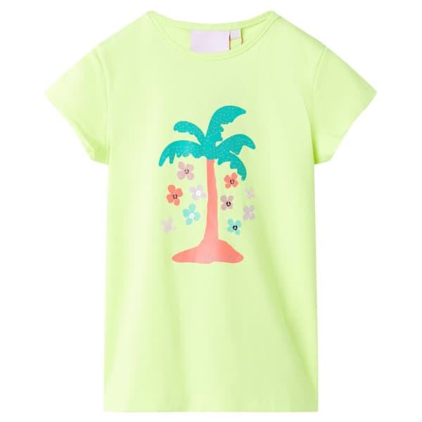 T-shirt för barn fluorgul 140