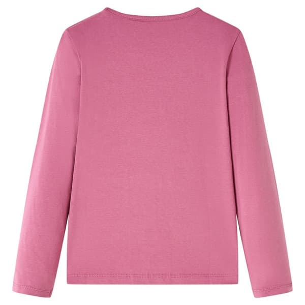 T-shirt med långa ärmar för barn hallonrosa 92