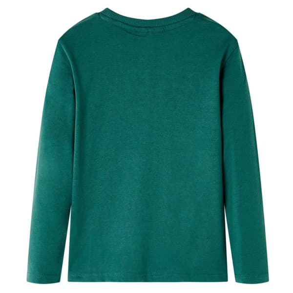 T-shirt med långa ärmar för barn mörkgrön 116
