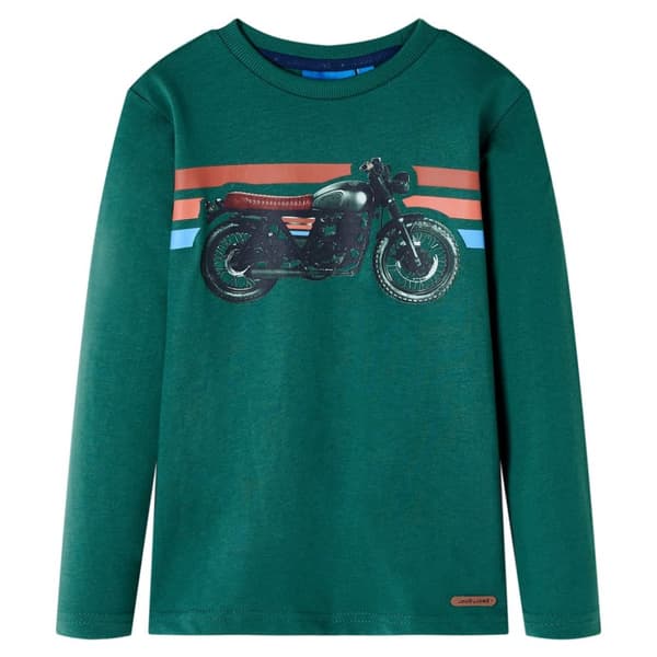 T-shirt med långa ärmar för barn mörkgrön 116