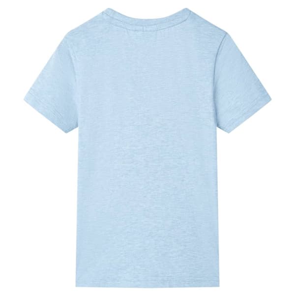 T-shirt för barn mjuk blå melerad 128