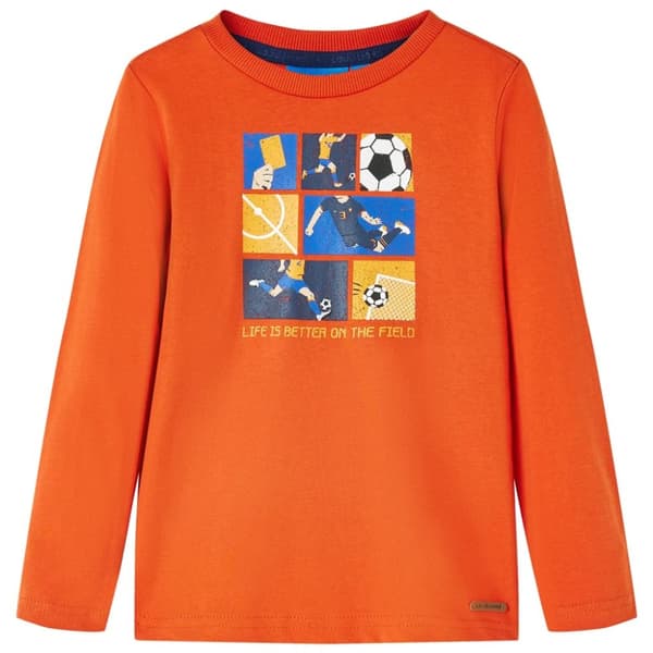 T-shirt med långa ärmar för barn orange 92