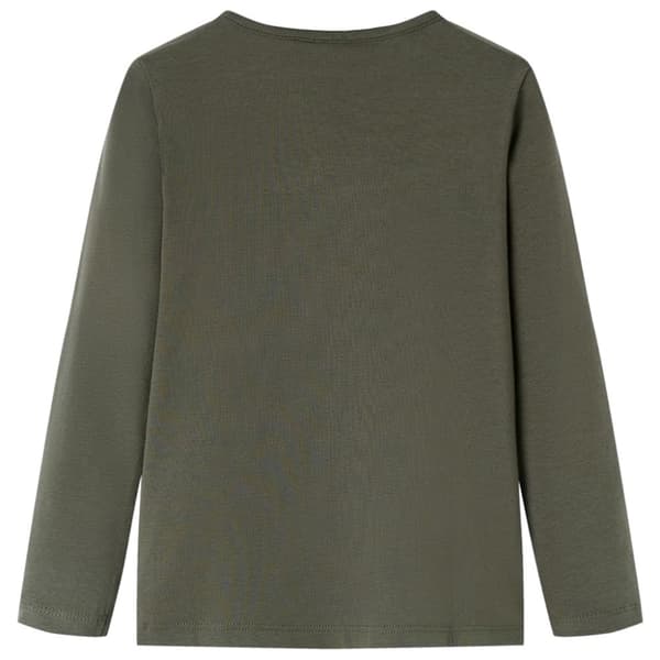 T-shirt med långa ärmar för barn kaki 116