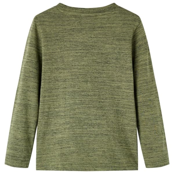 T-shirt med långa ärmar för barn khaki melange 104