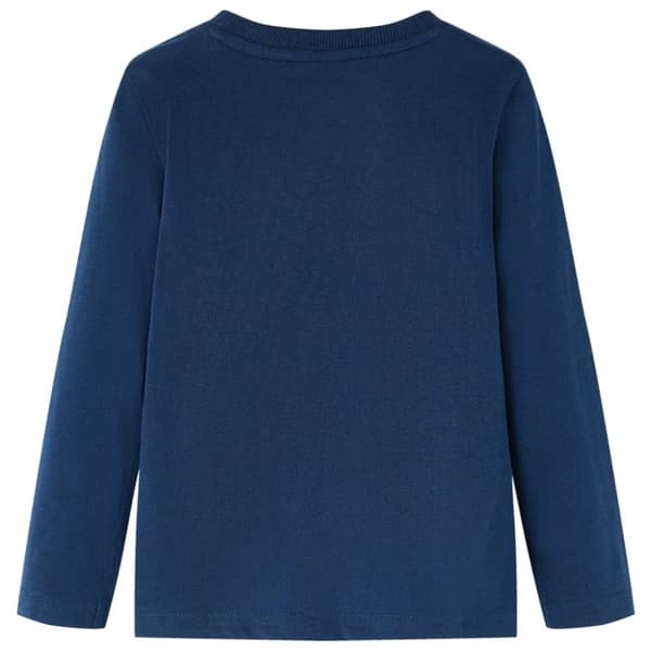 T-shirt med långa ärmar för barn marinblå 104