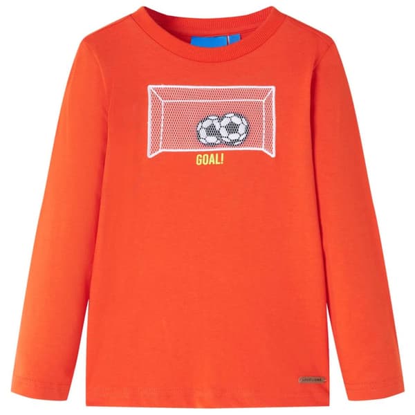T-shirt med långa ärmar för barn stark orange 92