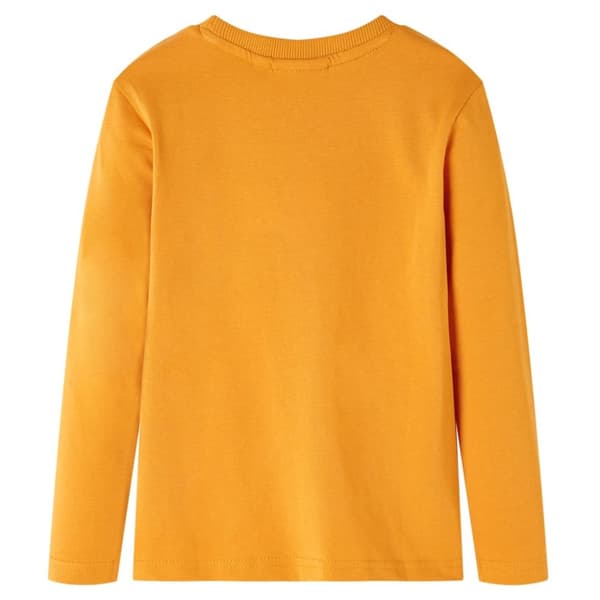 T-shirt med långa ärmar för barn ockra 116