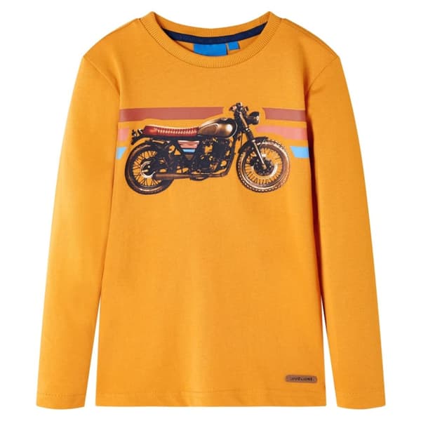T-shirt med långa ärmar för barn ockra 116