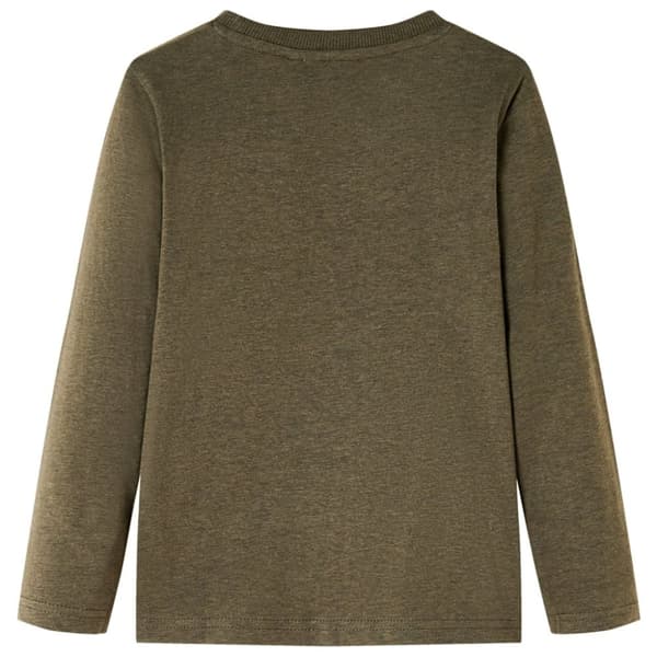 T-shirt med långa ärmar för barn khaki melange 104