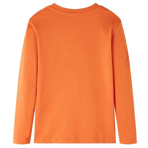 T-shirt med långa ärmar för barn mörk orange 116