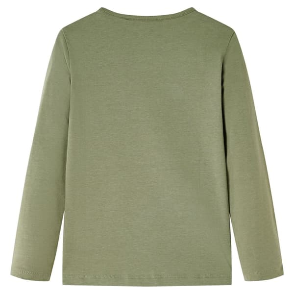 T-shirt med långa ärmar för barn khaki 140