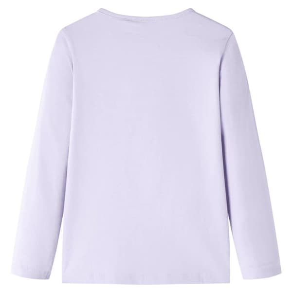 T-shirt med långa ärmar för barn ljus lila 128