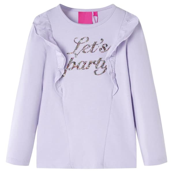 T-shirt med långa ärmar för barn ljus lila 128